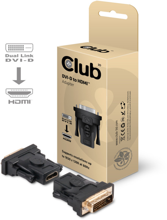 Club3D DVI-D na HDMI 1.3, pasivní adaptér_1791780432