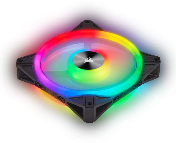 Corsair iCUE QL140 RGB, 2x140mm, Lighting Node CORE, černý