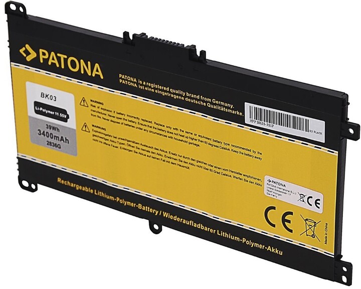 Patona baterie pro ntb HP Pavilion X360 (BK03, BK03XL), 3400mAh, 11.55V, Li-Pol