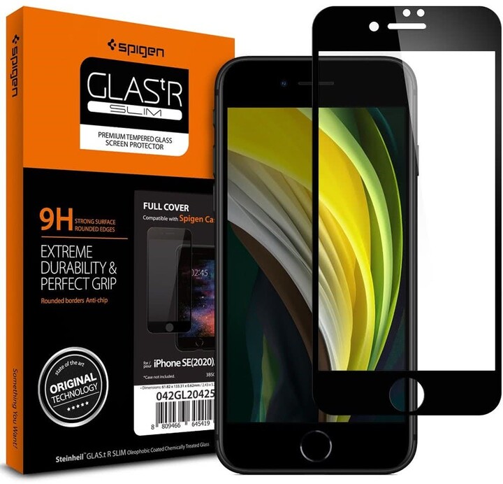 Spigen ochranné sklo FC HD pro iPhone SE (2022/2020)/8/7, černá_1071931676