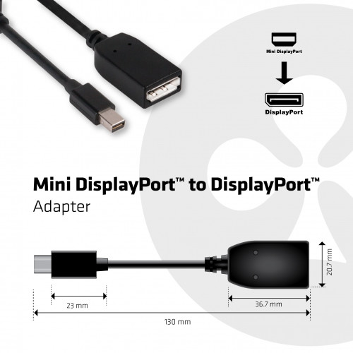 Club3D Mini DisplayPort 1.2a na DisplayPort 1.2a, pasivní adaptér, 13cm_2011851633
