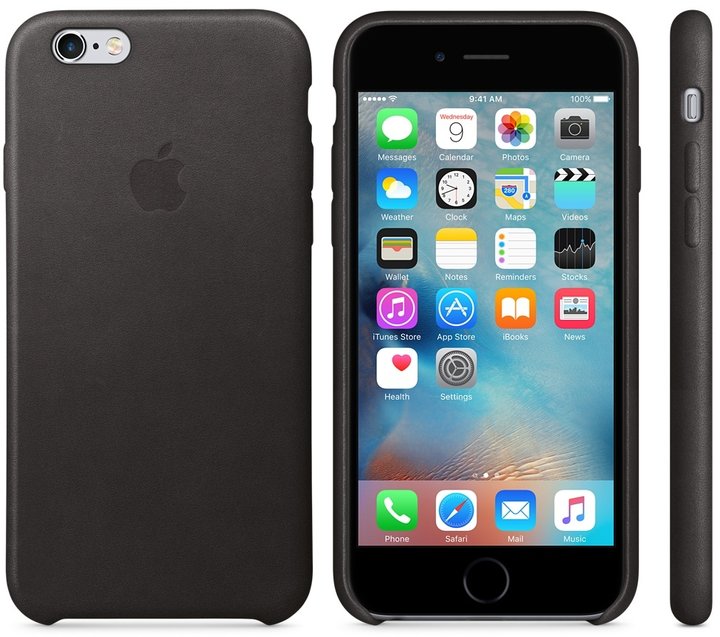 Apple iPhone 6 / 6s Leather Case, černá_800216419