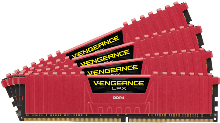 Corsair Vengeance LPX 16 GB (4x4GB) DDR4 2666 CL16, červená_949172231