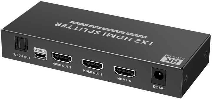 PremiumCord HDMI 2.1 splitter 1-2 porty, 8K@60hz, 4K@120Hz, 1080p, HDR+_1005664428