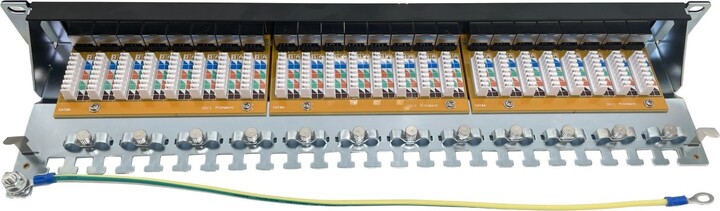 Conexpro Patch panel PP24-6a-STP, 24 portů, STP, CAT6A, 1U, rack 19&quot;_1976551824