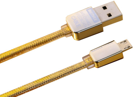 Remax datový kabel s micro USB, gumový, zlatá_2116314835