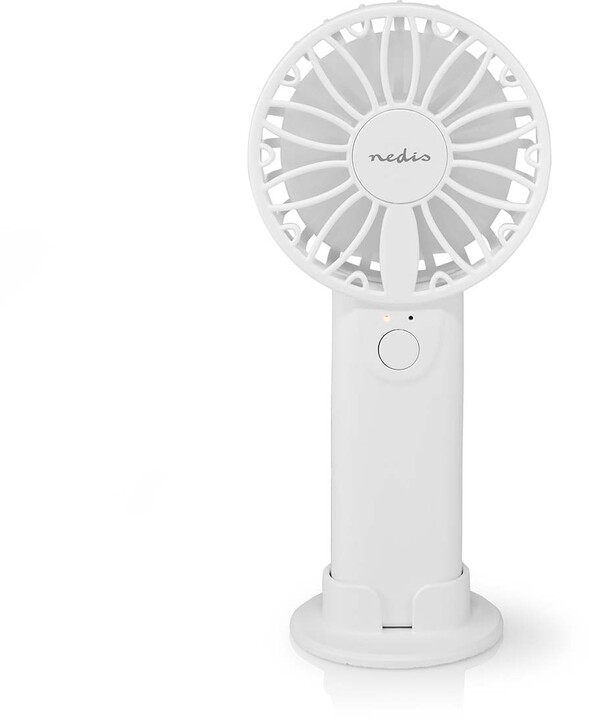 NEDIS ruční ventilátor, 6cm, 2 rychlosti, napájení 2xAA, bílá_2086574810