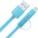 Remax Aurora 2v1 datový kabel s micro USB/lightning, modrá