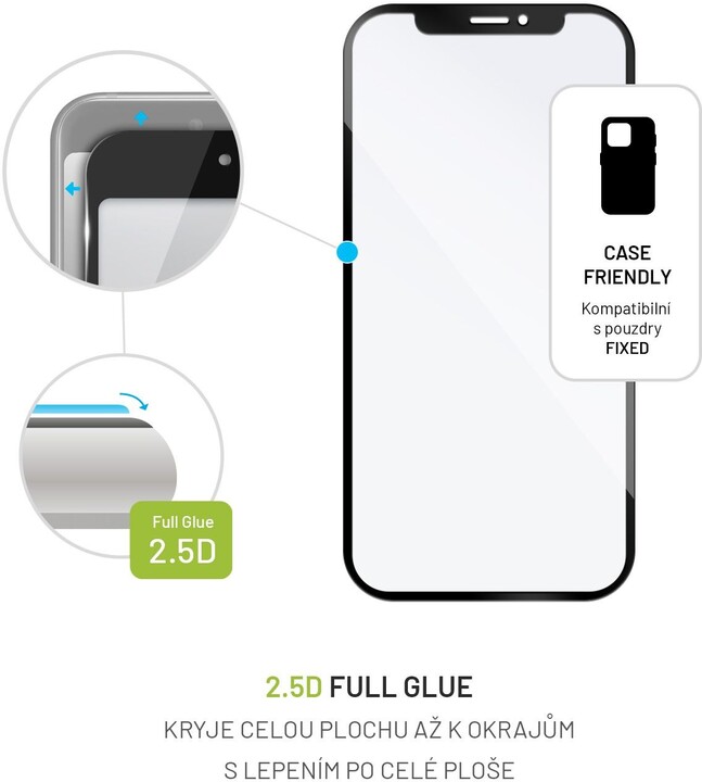 FIXED ochranné sklo Full-Cover pro Motorola Moto E32, s lepením přes celý displej, černá_646306963