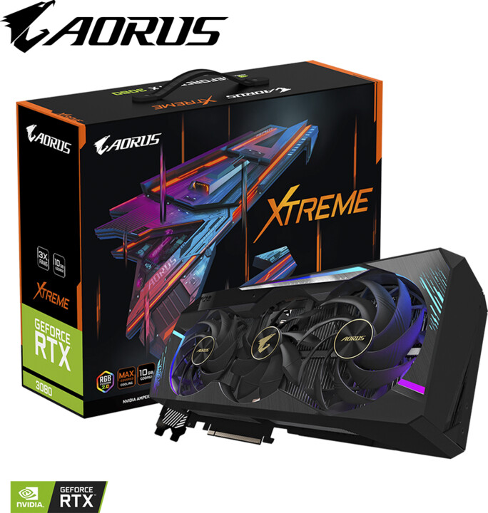 GIGABYTE GeForce AORUS RTX 3080 XTREME 10G, LHR, 10GB GDDR6X_1178645363