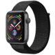 Apple Watch series 4, 44mm, pouzdro z vesmírně šedého hliníku/černý provlékací řemínek