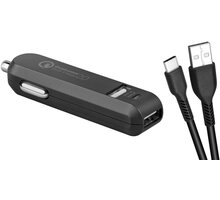 Avacom CarMAX 2 nabíječka do auta 2x Qualcomm Quick Charge 2.0 (USB-C kabel), černá NACL-QC2XC-KK