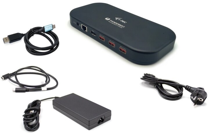 i-tec dokovací stanice Thunderbolt 3/USB-C Dual 4K, PD 60W + USB-C to DisplayPort kabel 1.5m_1152621489