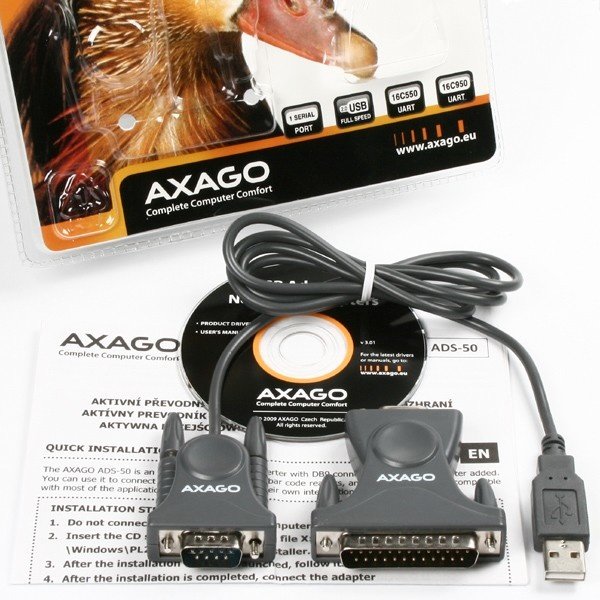 AXAGON USB2.0 - seriový RS-232 DB9 + DB25 adapter_2126730864