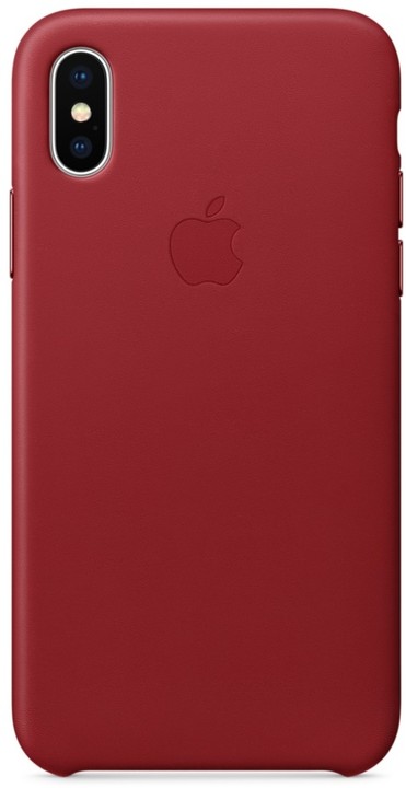 Apple kožený kryt na iPhone X, červená_924252521
