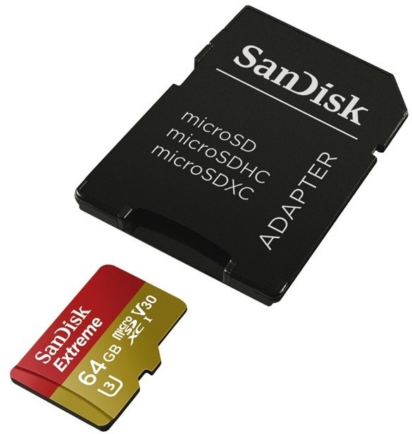 SanDisk Micro SDXC Extreme V30 64GB 90MB/s UHS-I U3, Rescue Pro Deluxe + SD adaptér_1614998780