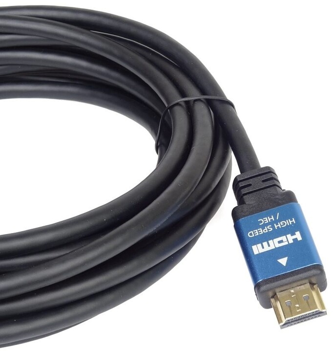 PremiumCord kabel HDMI 2.0b, M/M, 4Kx2K@60Hz, High Speed + Ethernet, zlacené konektory, 1m, černá_1473766453