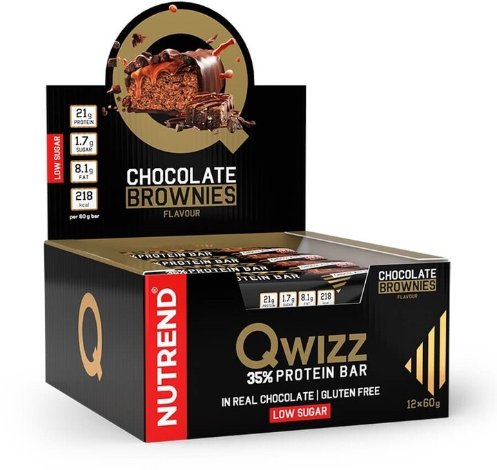 Nutrend QWIZZ PROTEIN BAR, tyčinka, proteinová, multipack, čokoládové brownies, 12x60g_398257544