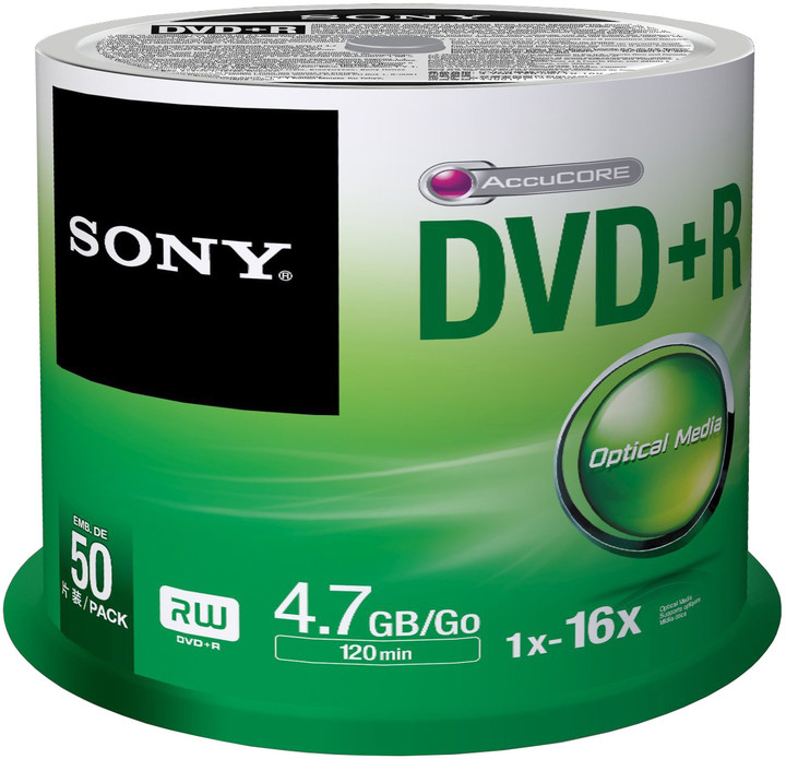 Sony DVD+R 4,7GB 16x Spindle, 50ks_610373302