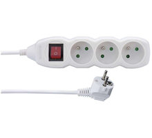 Emos prodlužovací kabel s vypínačem – 3 zásuvky, 3m, bílá P1313