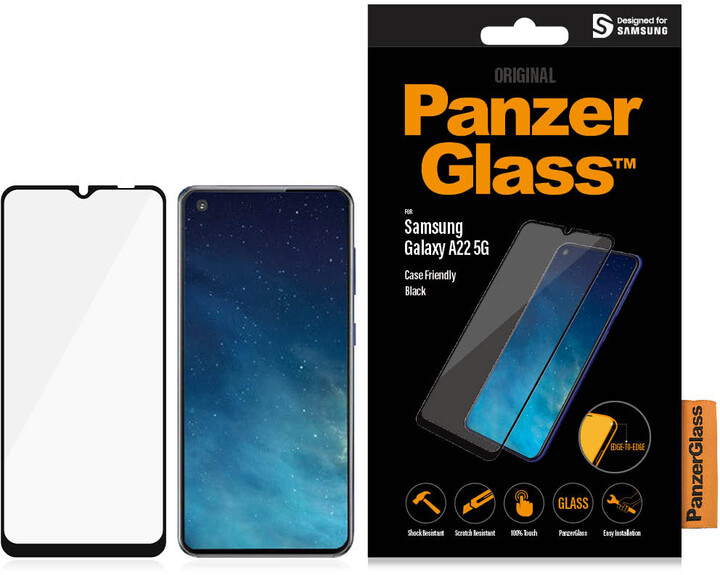 PanzerGlass ochranné sklo Edge-to-Edge pro Samsung Galaxy A22 5G, černá_1631197131