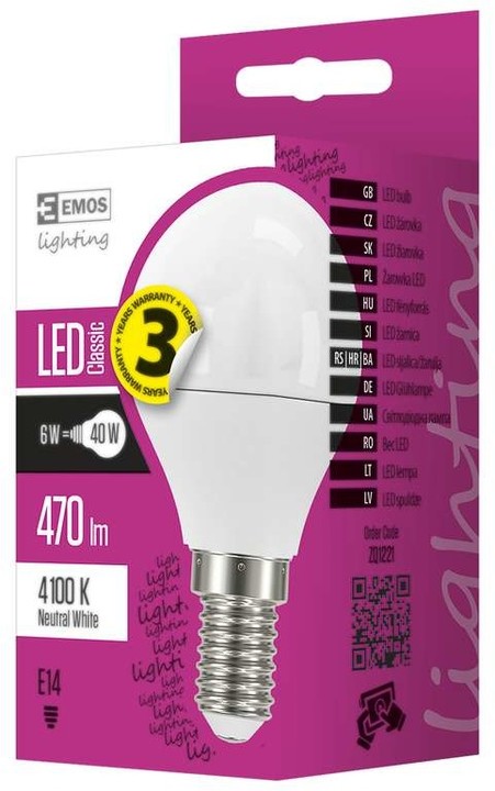 Emos LED žárovka Classic Mini Globe 6W E14, neutrální bílá_2135755549