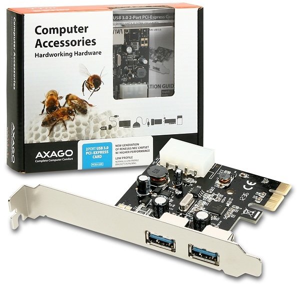 AXAGON PCEU-23R PCI-Express adapter 2x USB3.0 Renesas + LP_2026496760