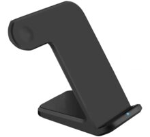 COTEetCI bezdrátová nabíječka 3v1 pro Apple Watch/iPhone/Airpods, černá - Použité zboží