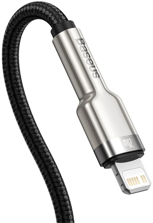 BASEUS kabel Cafule Series, USB-C - Lightning, M/M, nabíjecí, datový, 20W, 0.25m, černá