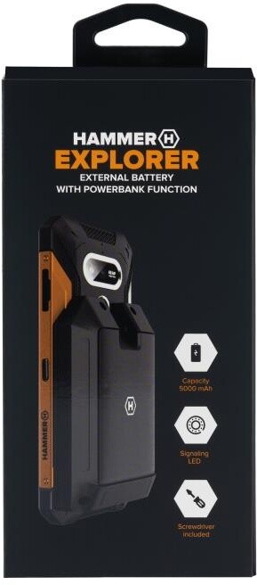 myPhone externí baterie pro Hammer Explorer/Explorer Pro s funkcí powerbanky, 5000 mAh, černá_235385670