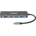 D-Link DUB-2333, USB-C Hub, 3x USB 3.0, USB-C, HDMI 1.4_838214304