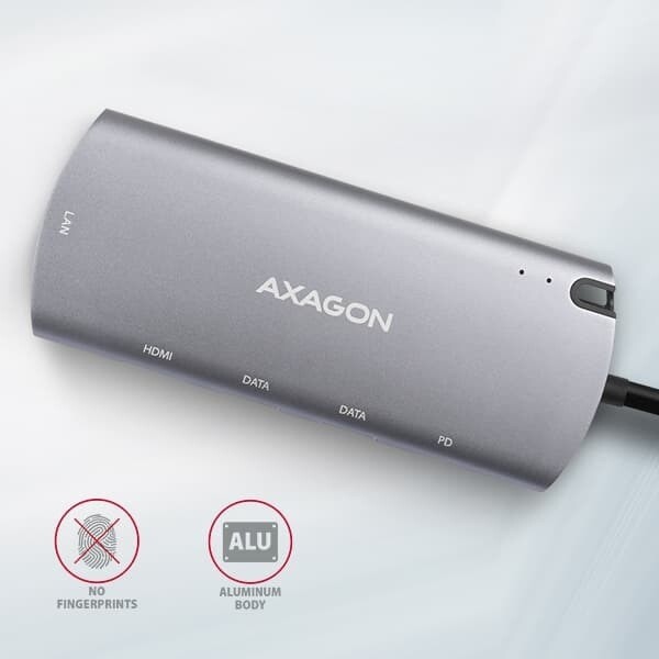 AXAGON HMC-6M2, USB 3.2 Gen 1 hub, 2x USB-A, HDMI, RJ-45 GLAN, SATA M.2, PD 100W, kabel USB-C 18cm_933194713
