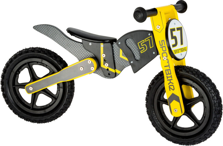 Odrážedlo Small Foot - Motocross, dřevěné, černá/žlutá_834784403