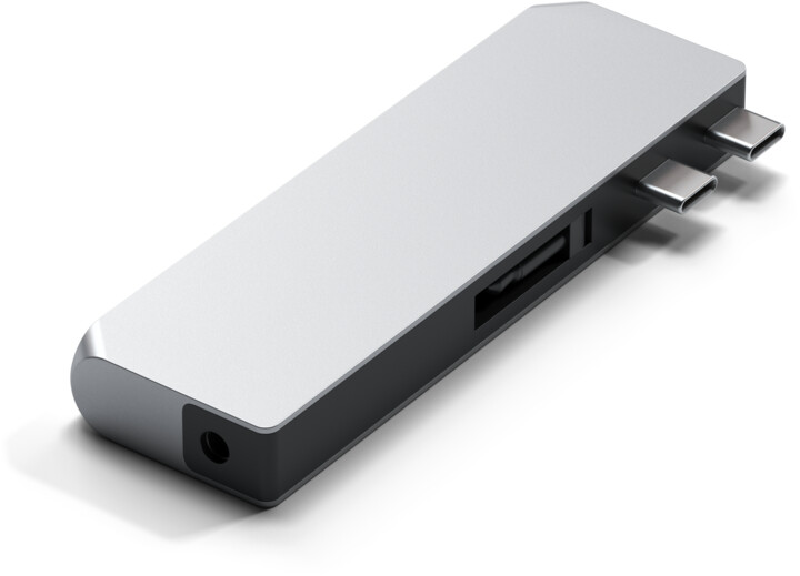 Satechi Aluminium Pro Hub Mini, USB4 96W, 6K@60Hz, 2x USB-A 3.0, Ethernet, USB-C, Audio, stříbrná_1032781446