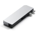 Satechi Aluminium Pro Hub Mini, USB4 96W, 6K@60Hz, 2x USB-A 3.0, Ethernet, USB-C, Audio, stříbrná_1032781446