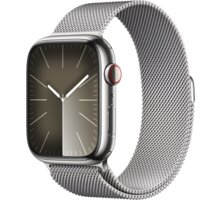 Apple Watch Series 9, Cellular, 45mm, Silver Stainless Steel, Silver Milanese Loop_2031874400
