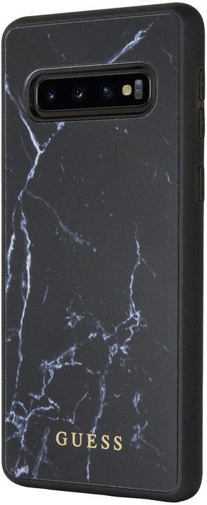 GUESS pouzdro Marble pro Samsung Galaxy S10 Plus, černá_209410925