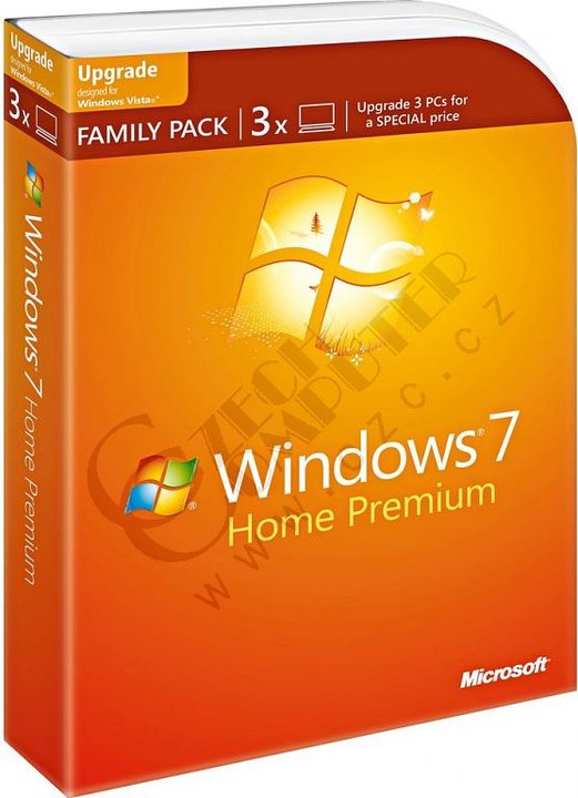 Microsoft Windows 7 Home Premium Czech VUP, Family Pack_606544312