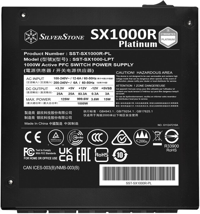 SilverStone Cybenetics Platinum SX1000R - 1000W_1151660047