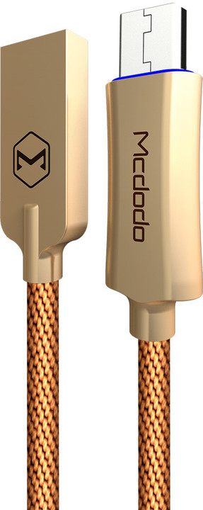 Mcdodo Knight rychlonabíjecí datový kabel microUSB s inteligentním vypnutím napájení, 1m, zlatá_2139921812