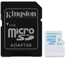 Kingston Action Card Micro SDXC 64GB Class 10 UHS-I U3 + SD adaptér_1397401635