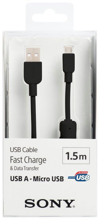 Sony USB Type A / micro B, 2,4A, 1,5m, černá_516862876
