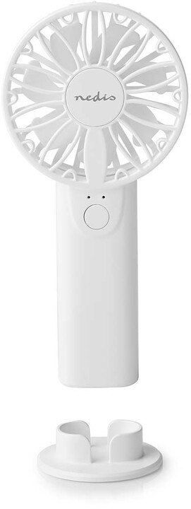 NEDIS ruční ventilátor, 6cm, 2 rychlosti, napájení 2xAA, bílá_2030849999