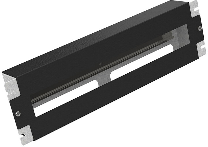 Solarix instalační panel 3U s DIN lištou do 19" rozvaděče, RAL 9005