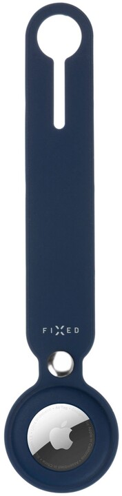 FIXED silikonové pouzdro s popruhem Silky pro Apple AirTag, modrá_684580454