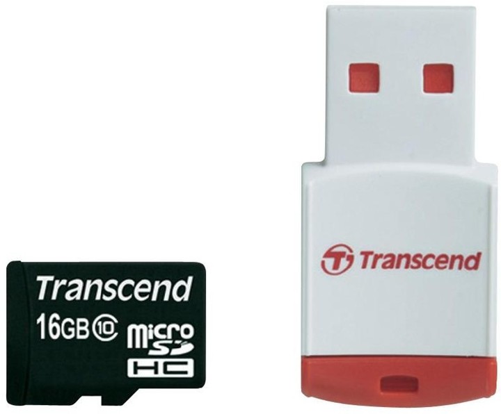 Transcend Micro SDHC 16GB Class 10 + USB čtečka