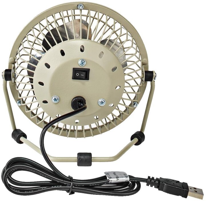 NEDIS mini ventilátor, stolní, USB, šedá_1360851263