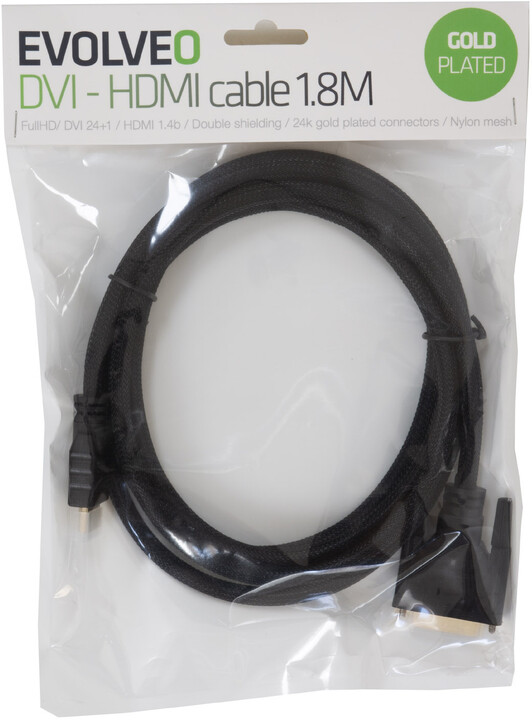 Evolveo DVI - HDMI kabel, 1,8m_1600474270