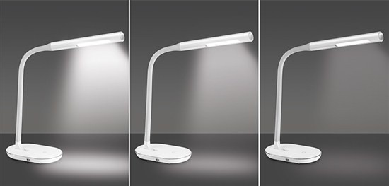 Solight LED stolní lampička stmívatelná, 8W, 4500K, USB, bílá_78303923