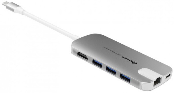 Gmobi Multi-port USB-C Hub HDMI a Ethernet, stříbrná_59341773